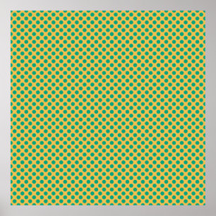 Gelbes Gold mit Smarald Green Polka Dots STaylor Poster