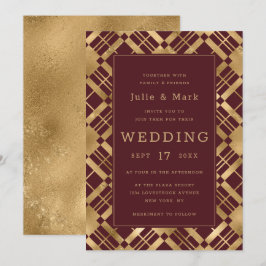 Gelbes Gold und jedes Karierte Hintergrundbild Einladung