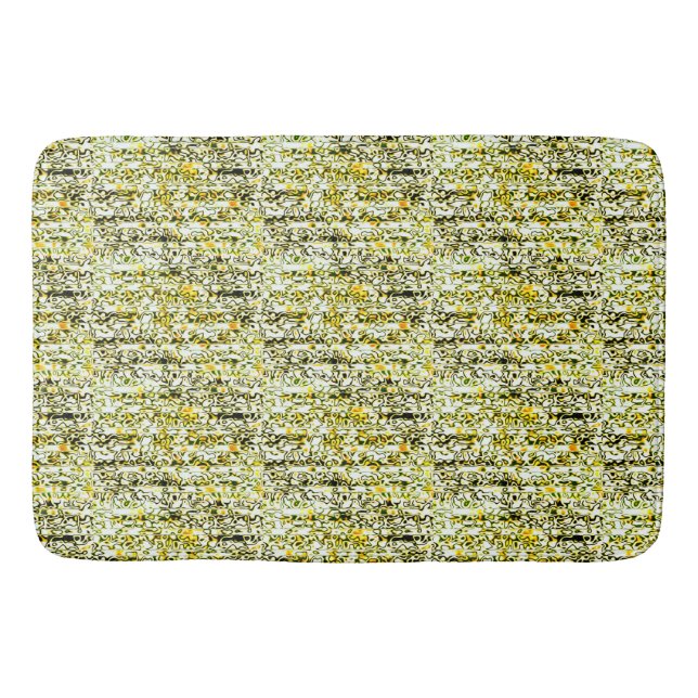 Gelbes Gold und schwarze Geparden Druckbadematte Badematte (Vorderseite)