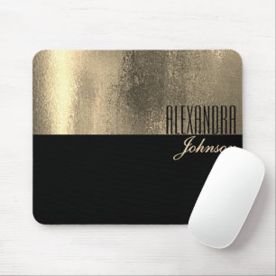 Gelbes Gold und schwarzer einfacher Name Mousepad
