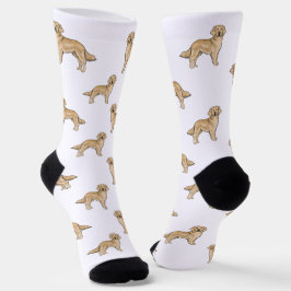 Gelbes Golden Retriever Niedlich Cartoon Dog Muste Socken