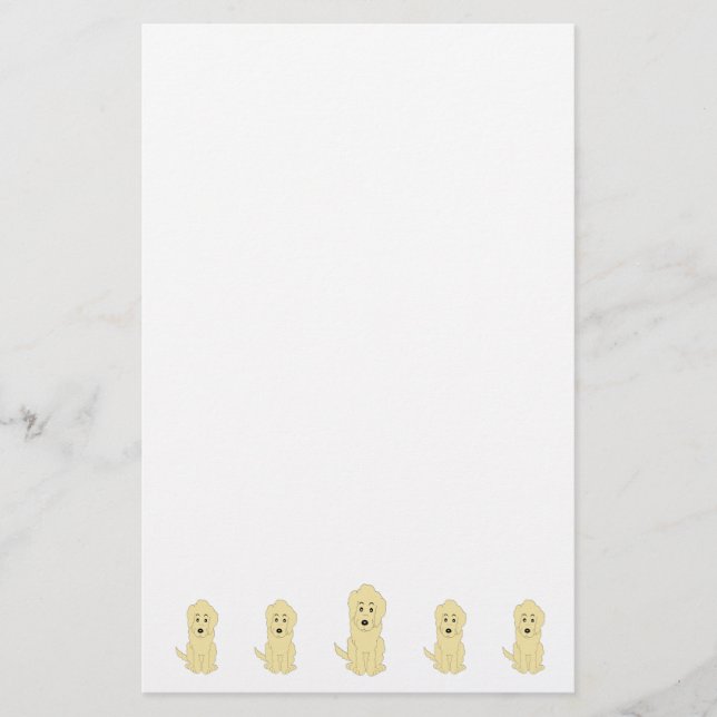 Gelbes Goldendoodle-Hund-Design Briefpapier (Vorderseite)