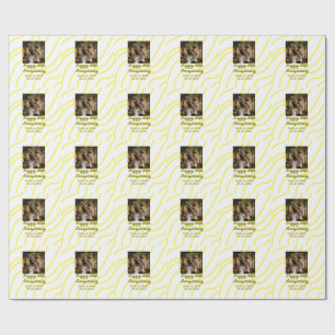 Gelbes goldenes Foto 30. Hochzeitstag Name  Geschenkpapier