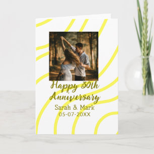 Gelbes goldenes Foto 30. Hochzeitstag Name  Karte