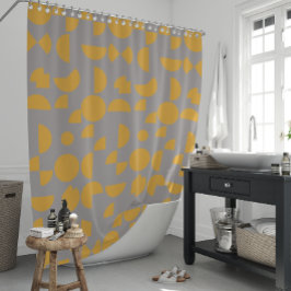 Gelbes Grau Modernes, elegantes geometrisches Trib Duschvorhang