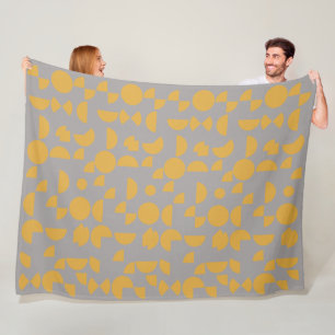 Gelbes Grau Modernes, elegantes geometrisches Trib Fleecedecke