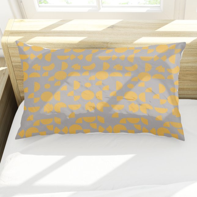 Gelbes Grau Modernes, elegantes geometrisches Trib Kissenbezug (Yellow Grey Modern Elegant Geometric Tribal Pillow Case)