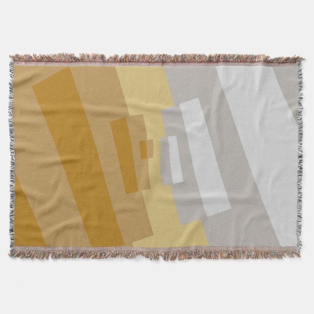 Gelbes Grau, Silbermoderne Abstrakte Geometrie Decke (Vorderseite)