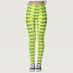 Gelbes Grün Gator Alligator Krokodil Krokyle Tier Leggings