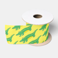 Gelbes Grün Gator Alligator Krokodil Krokyle Tier