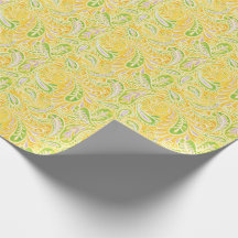 Gelbes Grün Paisleys und lila Muster