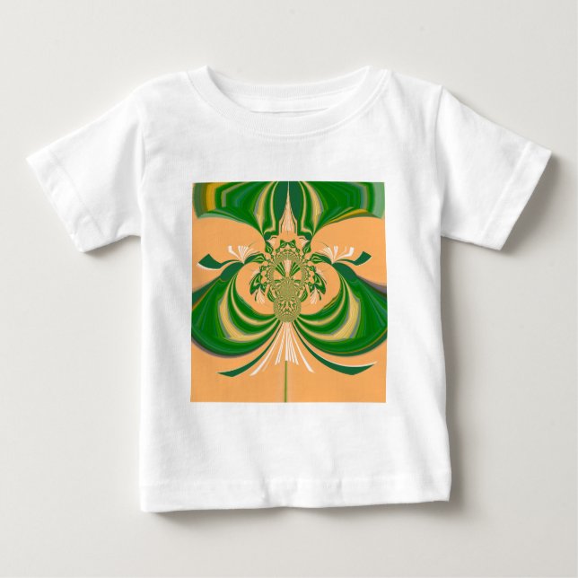 Gelbes grünes Design. Baby T-shirt (Vorderseite)