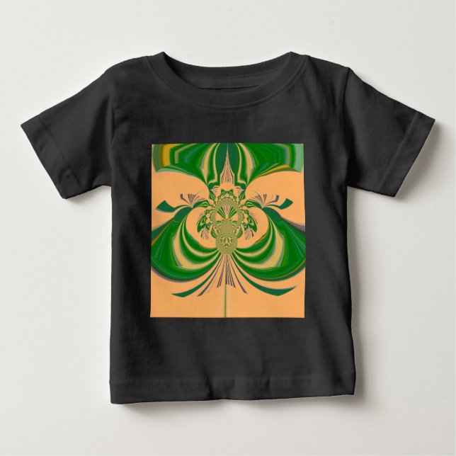 Gelbes grünes Design. Baby T-shirt (Vorderseite)
