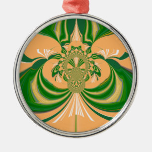 Gelbes grünes Design. Ornament Aus Metall