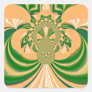 Gelbes grünes Design. Quadratischer Aufkleber