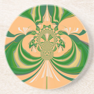 Gelbes grünes Design. Sandstein Untersetzer