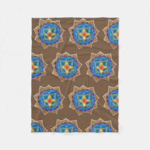Gelbes grünes Mandala Fleece Blanket
