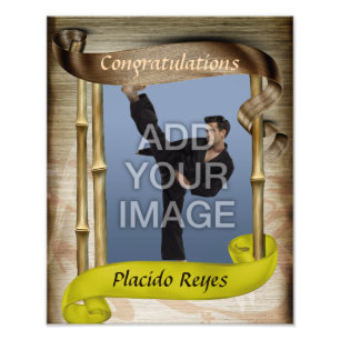 Gelbes Gürtelportrait mit einem Foto