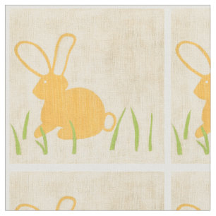 Gelbes Häschen und grünes Gras durch Chariklia Stoff