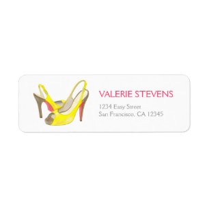 Gelbes Heels-Adressen-Etikett