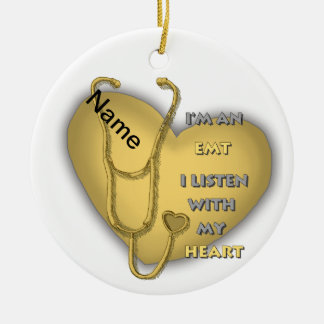 Gelbes Herz EMT Keramik Ornament