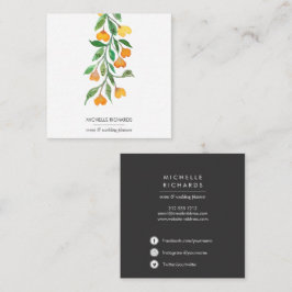 Gelbes Herz | Icons beruflich Social Media Quadratische Visitenkarte