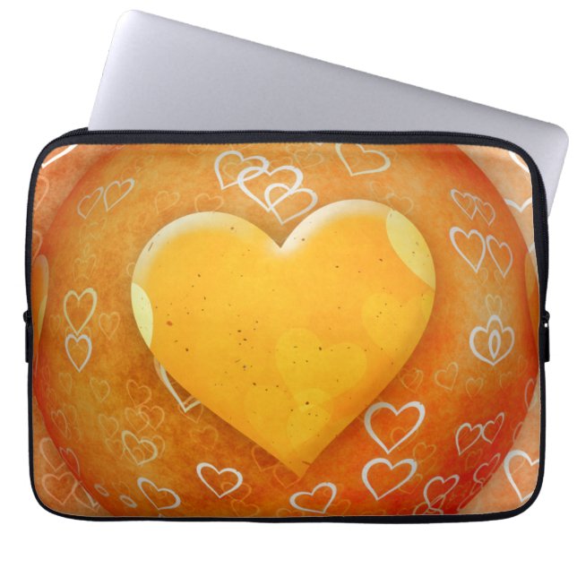 Gelbes Herz Laptopschutzhülle (Vorderseite)