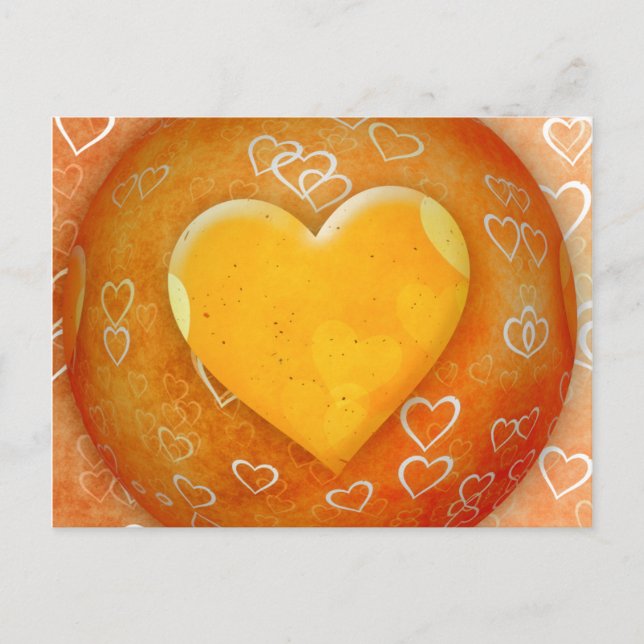 Gelbes Herz Postkarte (Vorderseite)