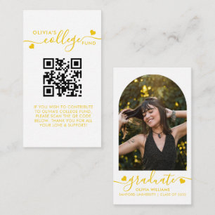 Gelbes Herz QR Code Uni Fund Foto Begleitkarte