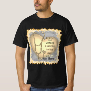 Gelbes Herz RN Eingetragene Krankenschwester T-Shirt