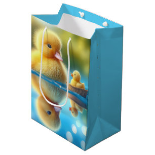 Gelbes Herzklopfen am Geburtstag in einem Ruderboo Mittlere Geschenktüte