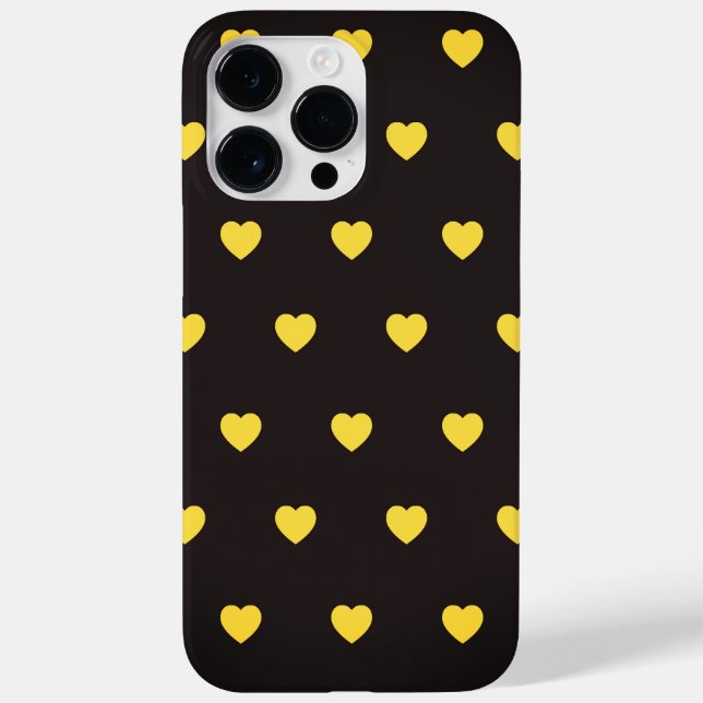 Gelbes Herzmuster Case-Mate iPhone Hülle (Rückseite)