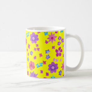 Gelbes Hintergrund Blume-Power Kaffee Tasse