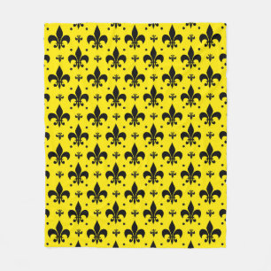 Gelbes Hintergrund Fleur-de-lis-Muster Fleecedecke