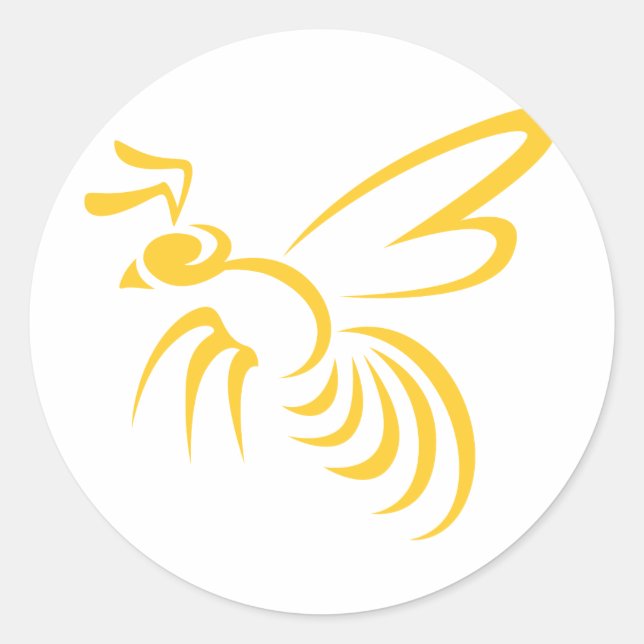 Gelbes Hornet-Logo Runder Aufkleber (Vorderseite)