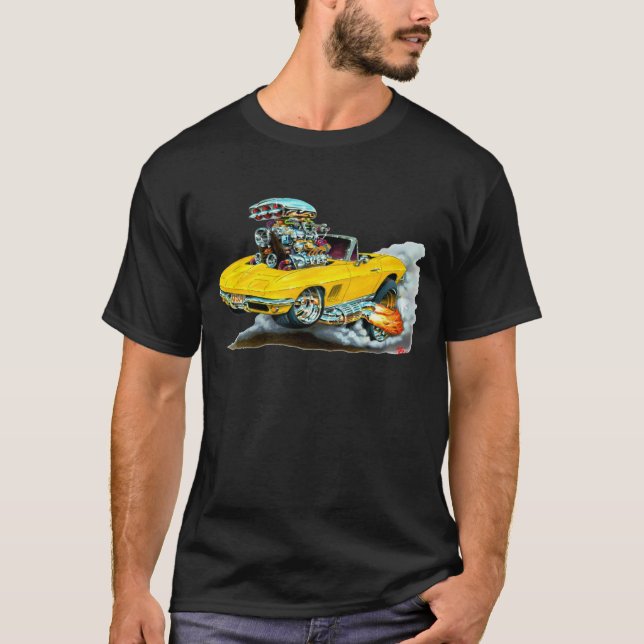 Gelbes Kabriolett 1966-67 Korvette T-Shirt (Vorderseite)