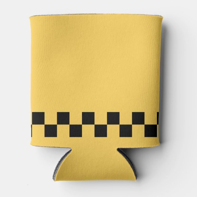 Gelbes kariertes Muster Dosenkühler (Vorderseite)