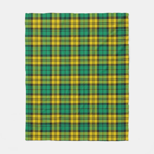 Gelbes, Kariertes Tartan-Muster Fleecedecke (Vorderseite)
