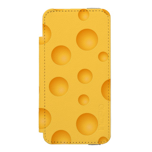 Gelbes Käse-Muster Incipio iPhone Geldbeutel-Hülle (Folio Vorderseite)