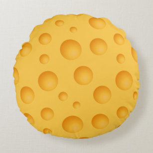 Gelbes Käse-Muster Rundes Kissen