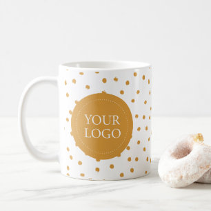 Gelbes Konfetti Minimal Business-Logo Custom Kaffeetasse