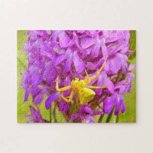 Gelbes Krabbenspinne Foto Puzzle mit Geschenkboxen
