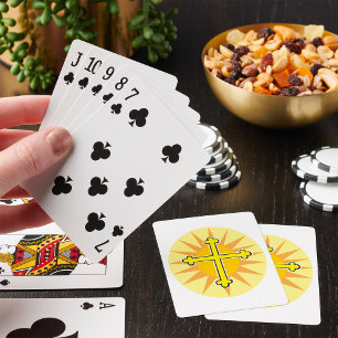 Gelbes Kreuz Bottony Sonnenstrahl Christlicher Gla Spielkarten