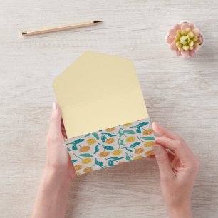 Gelbes Kronleuchter Blumenmuster - naturlich Inspi All In One Einladung