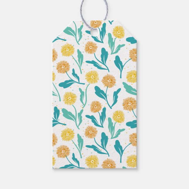 Gelbes Kronleuchter Blumenmuster - naturlich Inspi Geschenkanhänger (Vorderseite)