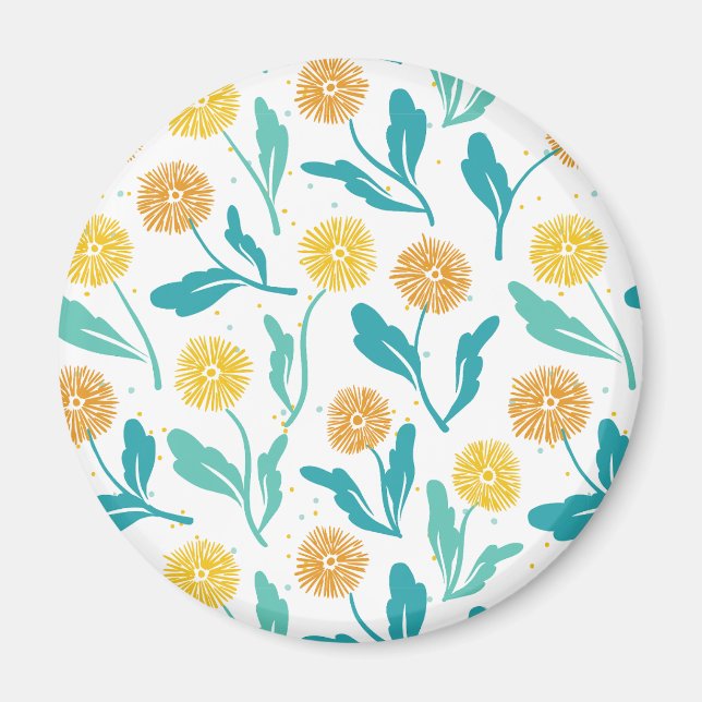 Gelbes Kronleuchter Blumenmuster - naturlich Inspi Magnet (Vorne)