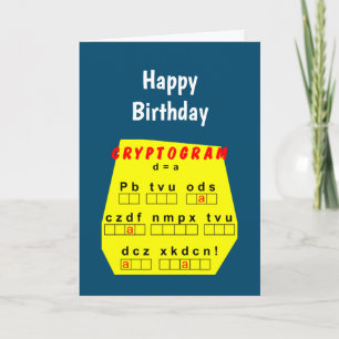 Gelbes Kryptogramm Karte