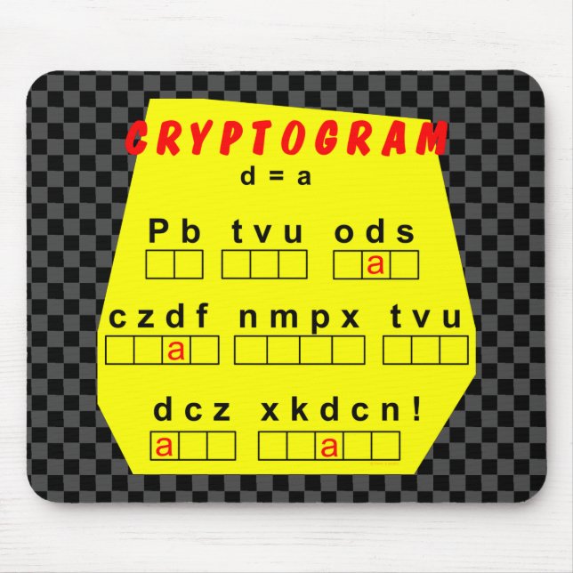 Gelbes Kryptogramm Mousepad (Vorne)
