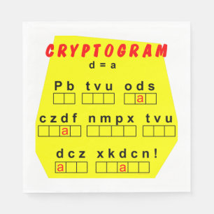 Gelbes Kryptogramm Serviette