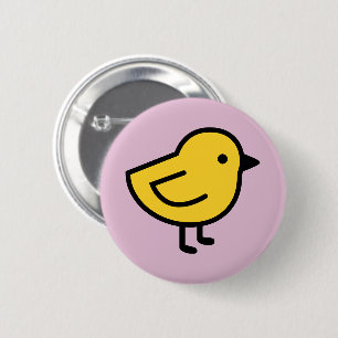 Gelbes Küken auf Rosa Button